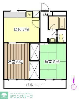 STハイツI(2DK/1階)の間取り写真
