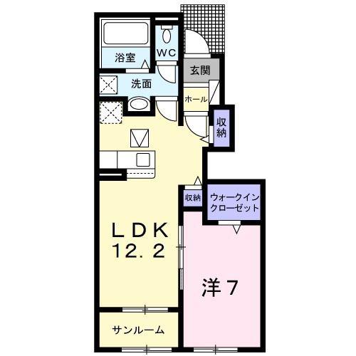 セレスト(1LDK/1階)の間取り写真