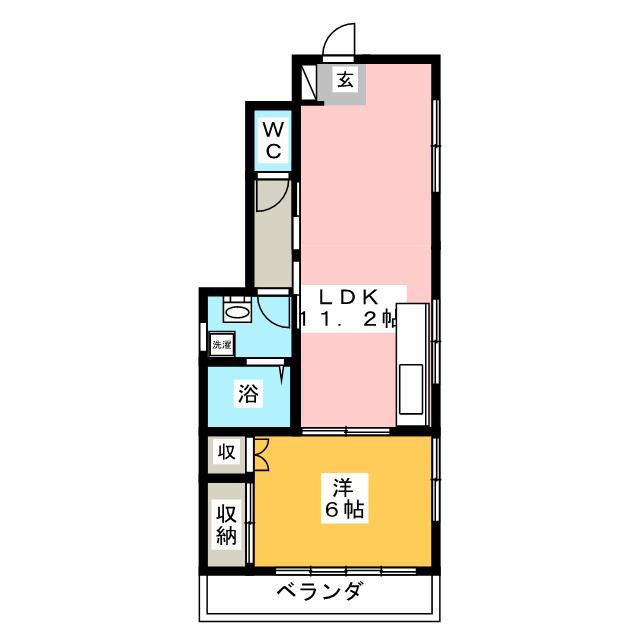 エムハイツ(1LDK/2階)の間取り写真