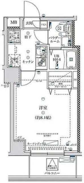 エスファルべ川口(1K/4階)の間取り写真