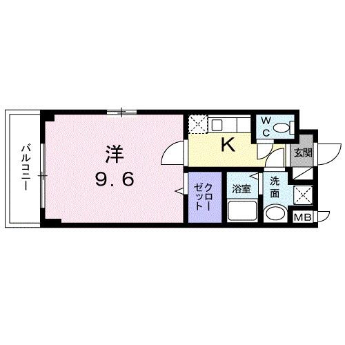 第7グリーンハイツ(1K/4階)の間取り写真