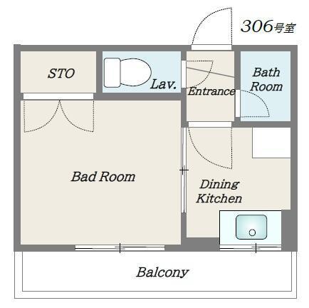 相馬下馬マンション(1DK/3階)の間取り写真