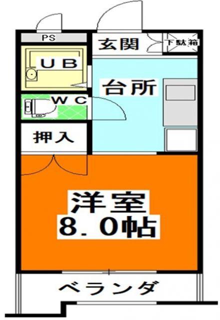 アークハイツ赤田(1K/3階)の間取り写真