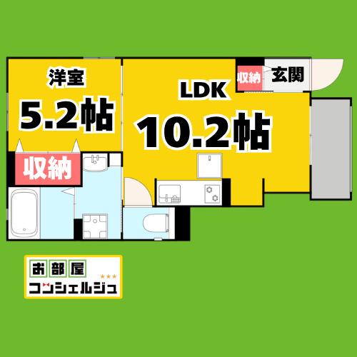 プリエール(1LDK/1階)の間取り写真