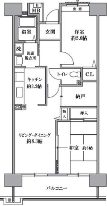 TS GARDEN 清瀬(2SLDK/1階)の間取り写真