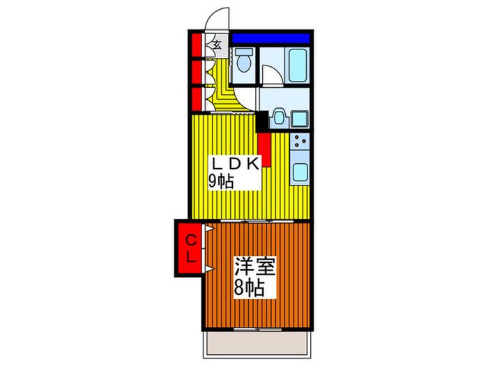 VILLA-SHIWASUDA(1LDK/3階)の間取り写真