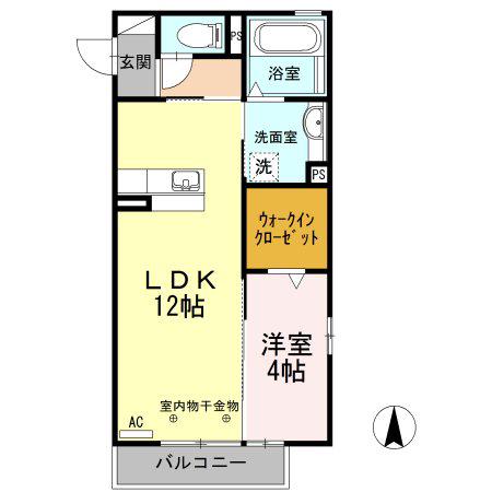 マンション御殿(1LDK/3階)の間取り写真