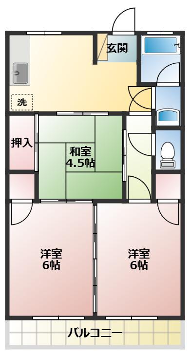 花ノ木マンション(3DK/3階)の間取り写真