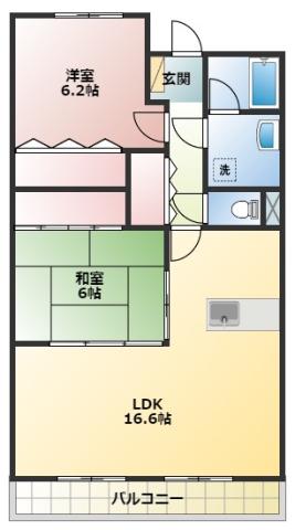 STARDREAM(2LDK/2階)の間取り写真