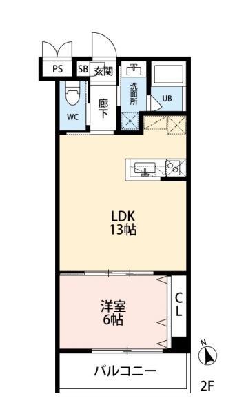 アドアステラ(1LDK/2階)の間取り写真