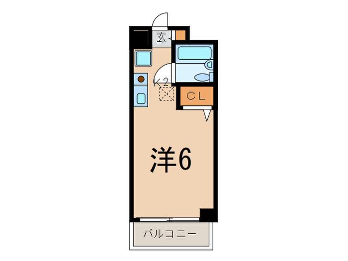 ソシアル甫坂(1K/2階)の間取り写真
