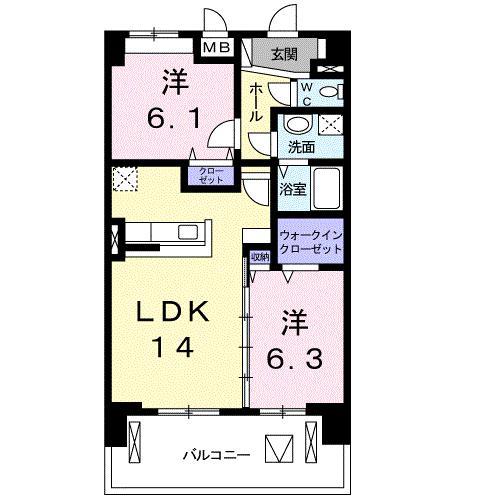 プレッソ S.R.W(2LDK/5階)の間取り写真