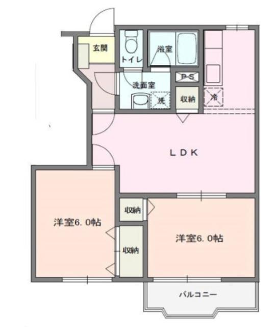 メゾン・ソレーユII(2LDK/2階)の間取り写真