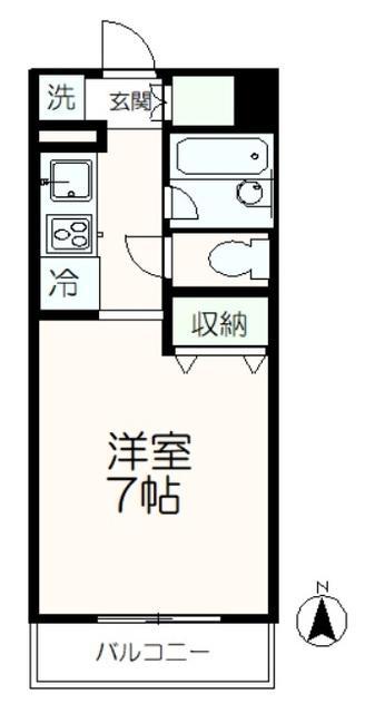 ハイライズガーデン(1K/3階)の間取り写真