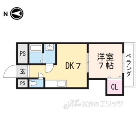 ビュープラザ(1DK/3階)の間取り写真