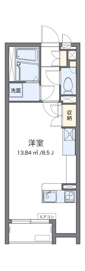 ミランダサウス VIEW(ワンルーム/1階)の間取り写真