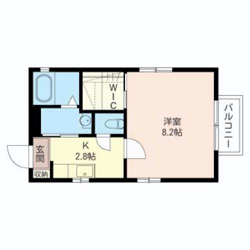 フリーデン氷川(1K/2階)の間取り写真