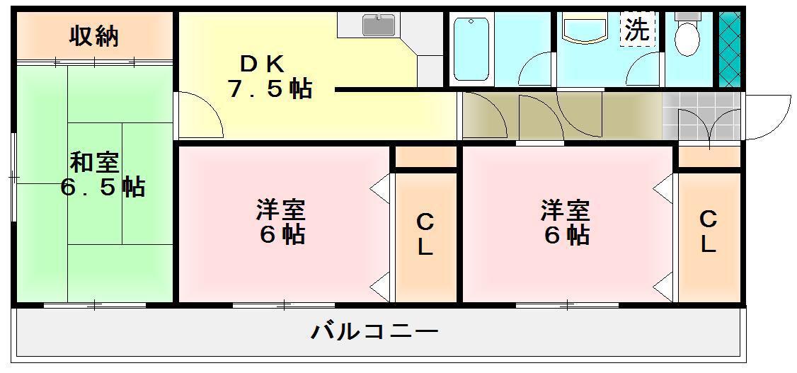SELLY加計呂麻(3DK/2階)の間取り写真