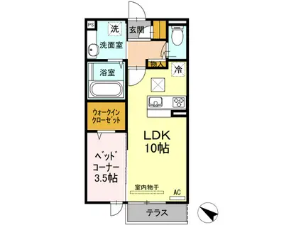 メゾン・シャルム(1LDK/1階)の間取り写真