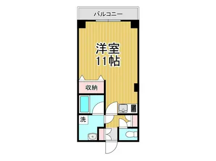 ガーネット(ワンルーム/1階)の間取り写真