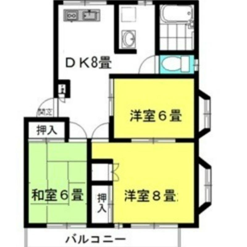 グランシャリオ2番館(3DK/2階)の間取り写真