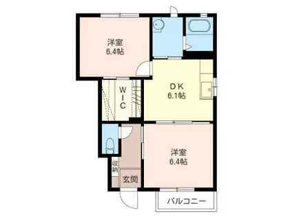 ファミールコートI(2DK/1階)の間取り写真