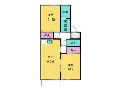 JUMELLES AT(2LDK/1階)の間取り写真