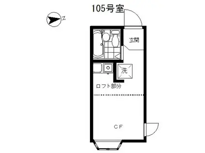 パトリエ駒込(ワンルーム/1階)の間取り写真