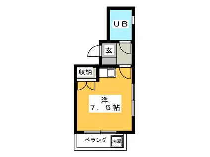 ユーマブチ(ワンルーム/4階)の間取り写真