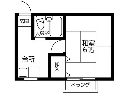 コーポアイリス(1K/1階)の間取り写真