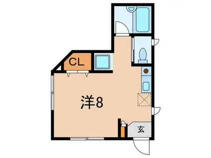 高羽ロッジ(ワンルーム/1階)の間取り写真