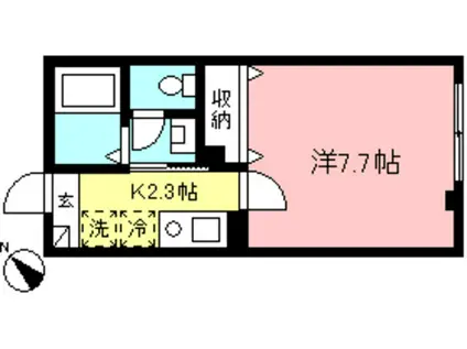 ハイツ桜(1K/1階)の間取り写真