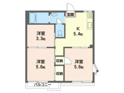 シャルマンコート(3K/2階)の間取り写真