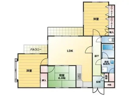 セントヒル(3LDK/1階)の間取り写真
