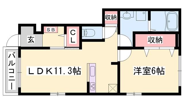 ファイン コルソII(1LDK/1階)の間取り写真