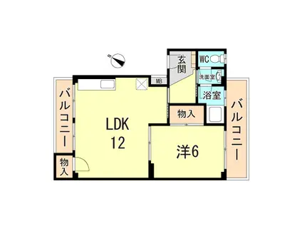 コーポ扇(1LDK/2階)の間取り写真