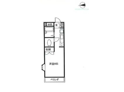 ジュネス船橋(1K/1階)の間取り写真