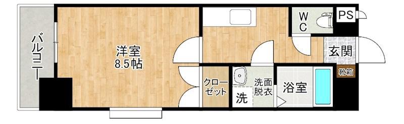 リファレンス門司駅前(1K/4階)の間取り写真