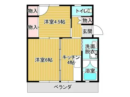 ユートピア島原(2K/5階)の間取り写真