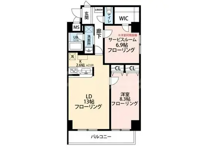 東京メトロ南北線 赤羽岩淵駅 徒歩5分 5階建 築2年(1SLDK/3階)の間取り写真