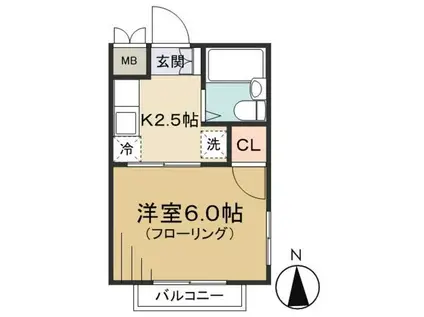 メゾンドール春日(1K/1階)の間取り写真