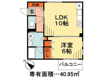 ル・レクチェ妙典(1LDK/3階)の間取り写真