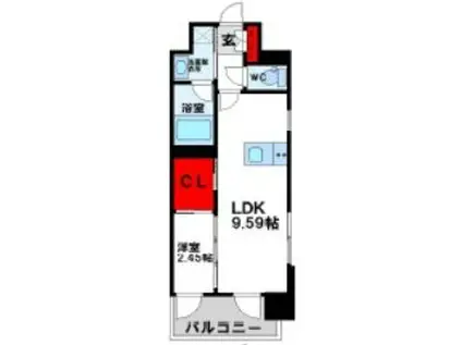 プレジデンス ざ 三萩野(1LDK/3階)の間取り写真