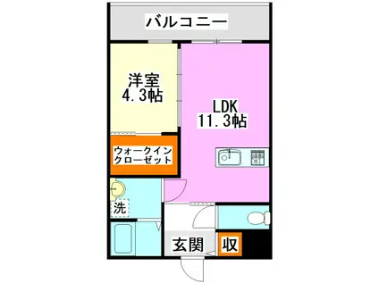 ONESTA(1LDK/2階)の間取り写真