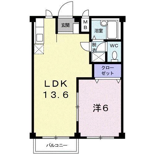 スマイルジョイ(1LDK/2階)の間取り写真