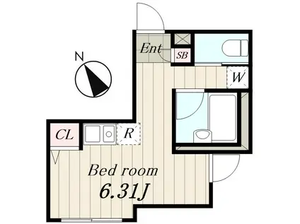 デュオメゾン赤塚ウエスト(ワンルーム/1階)の間取り写真