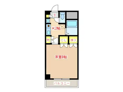 CRESTAGE(1K/3階)の間取り写真