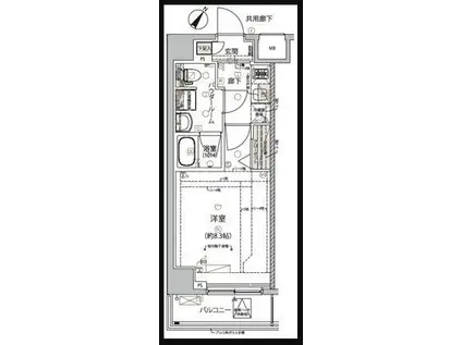 ARCOBALENO KANAMACHIII(1K/2階)の間取り写真