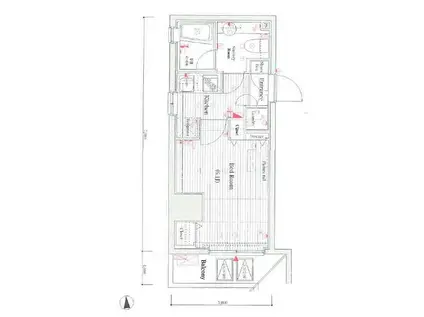 ヴォーガコルテ笹塚アジールコート(1K/10階)の間取り写真