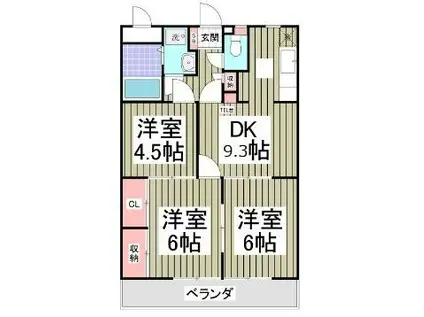 エルシャトルA(3LDK/1階)の間取り写真